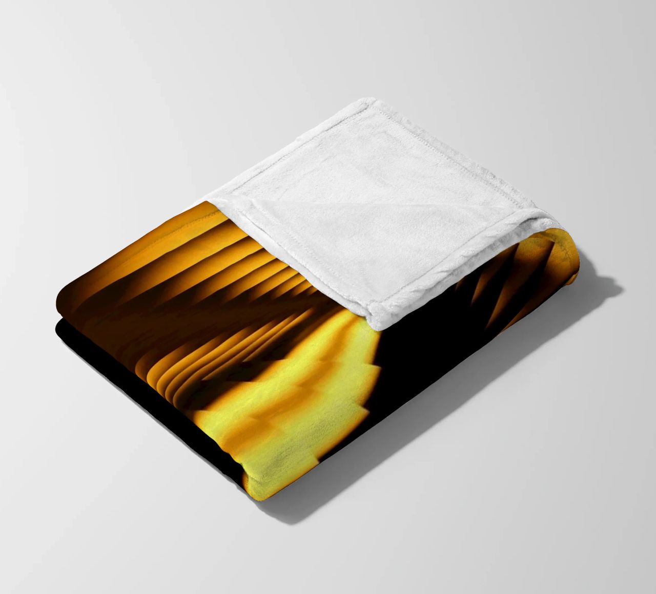 Abstract dynamic pattern in yellow and black fleece blanket by Something for you