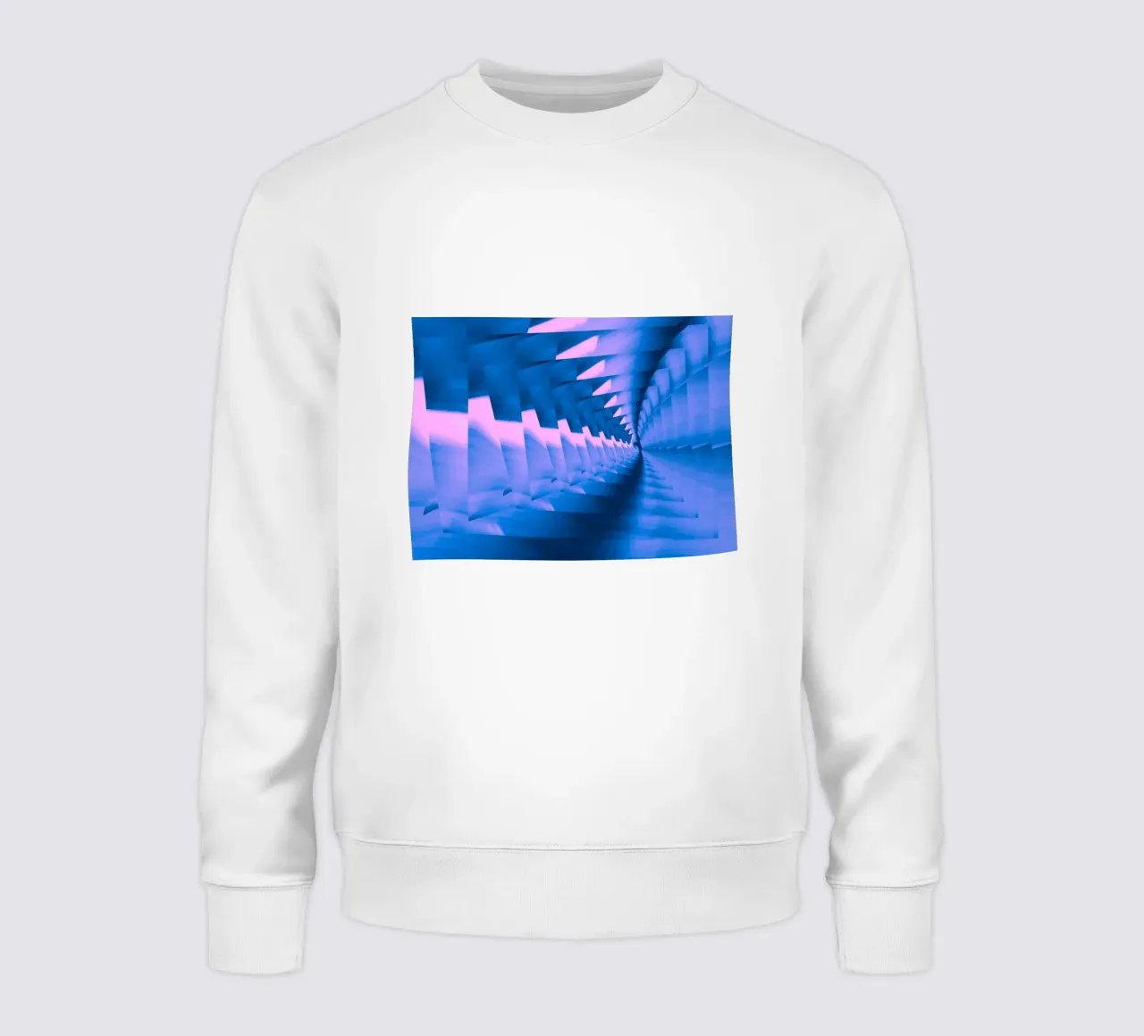 Abstract dynamic twisted pattern in blue and pink sweatshirt by Something for you