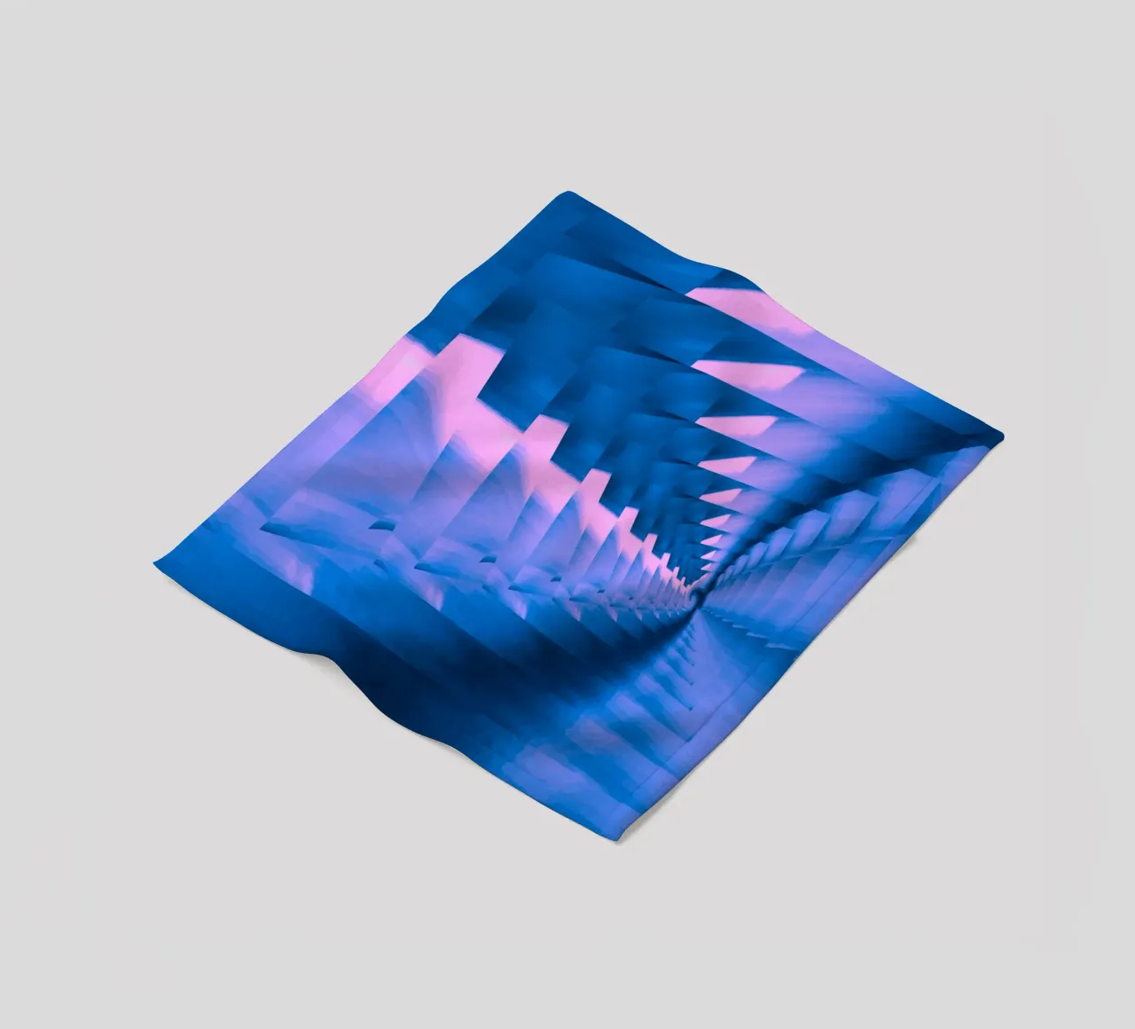 Abstract dynamic twisted pattern in blue and pink fleece blanket by Something for you