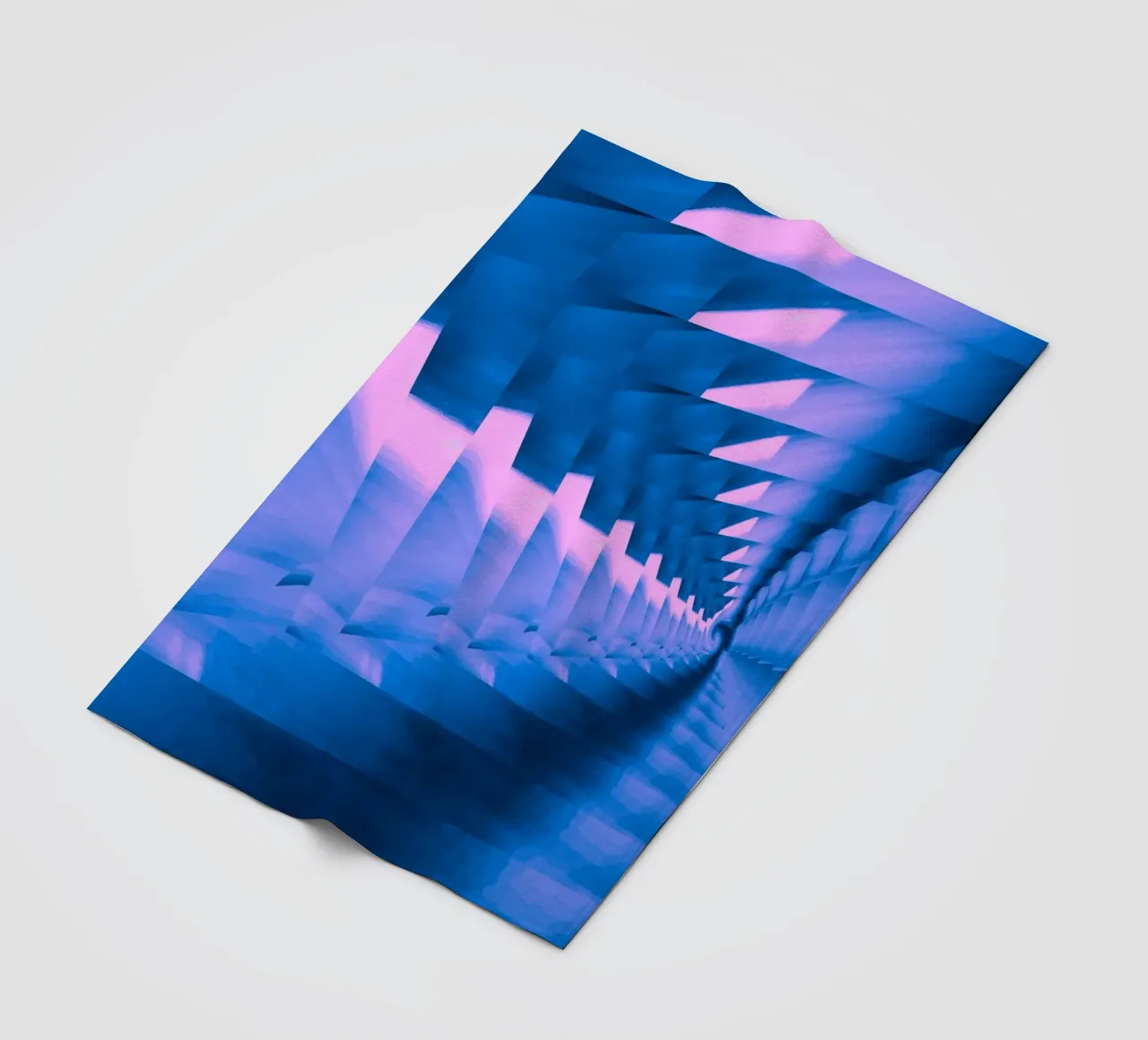 Abstract dynamic twisted pattern in blue and pink fleece blanket by Something for you