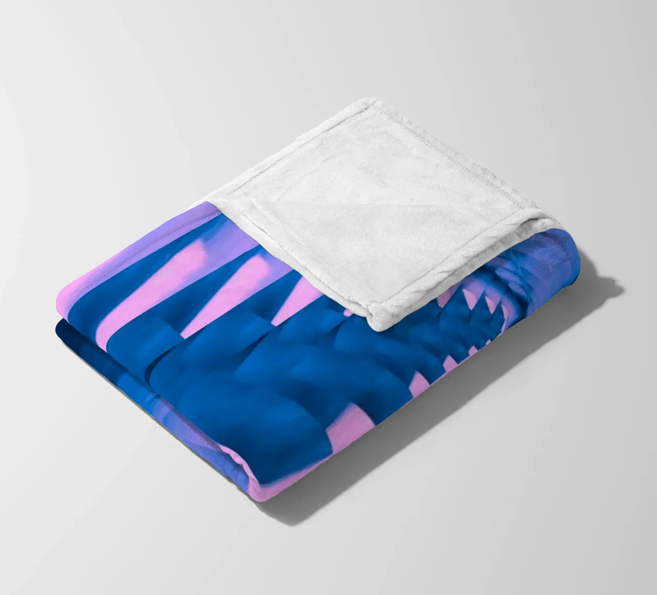 Abstract dynamic twisted pattern in blue and pink fleece blanket by Something for you