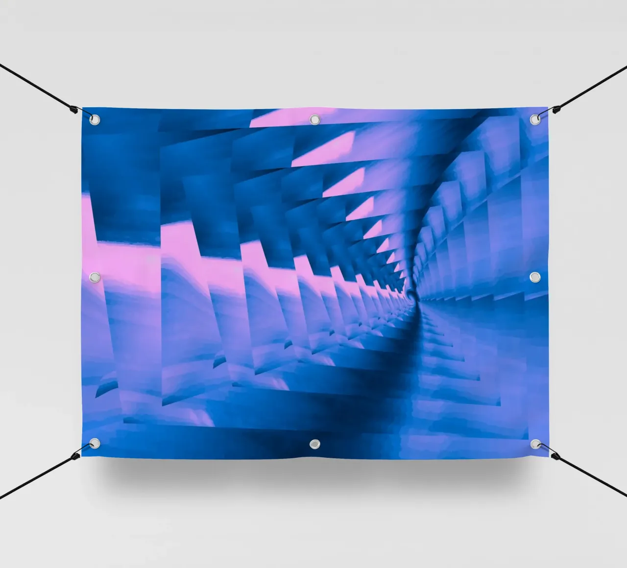 Abstract dynamic twisted pattern in blue and pink pvc cover by Something for you