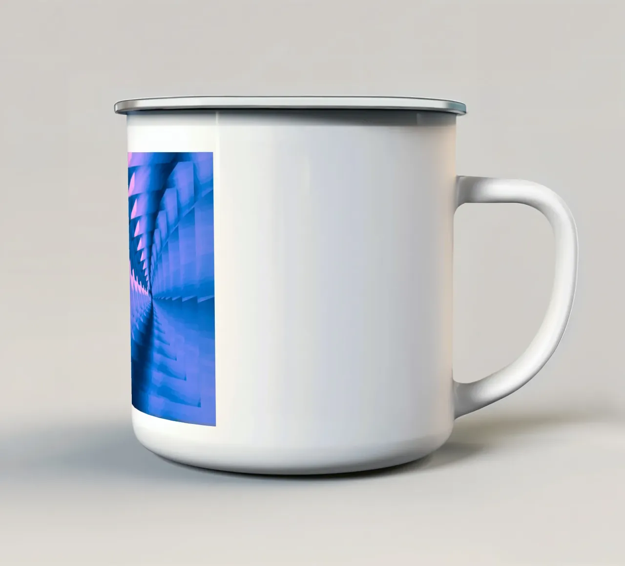 Motif abstrait dynamique torsadé en bleu et rose mug en émail de Something for you