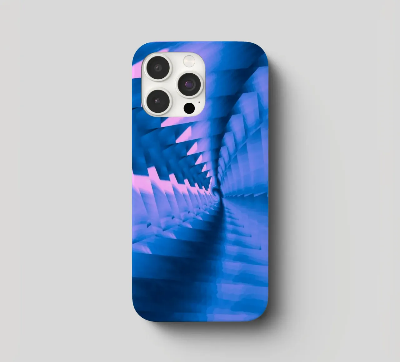 Abstract dynamic twisted pattern in blue and pink iphone case by Something for you
