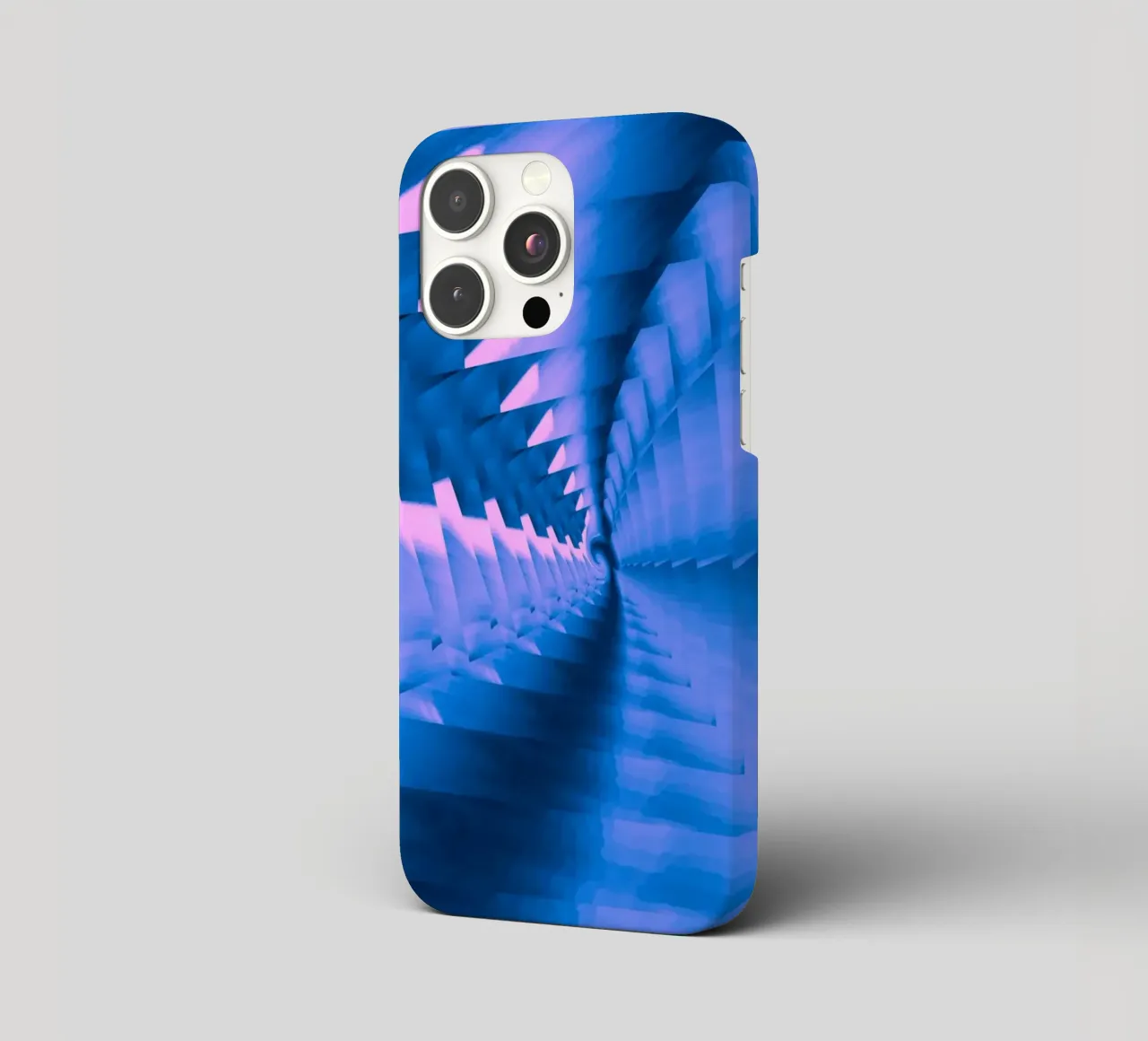 Abstract dynamic twisted pattern in blue and pink iphone case by Something for you