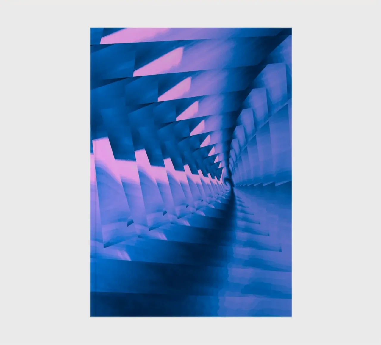 Abstraktes dynamisches gedrehtes Muster in blau und pink Notizbuch von Something for you