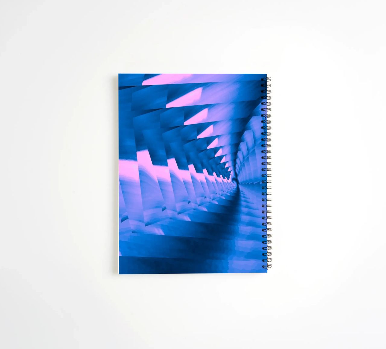 Motivo astratto dinamico a torsione in blu e rosa diario ad anelli da Something for you