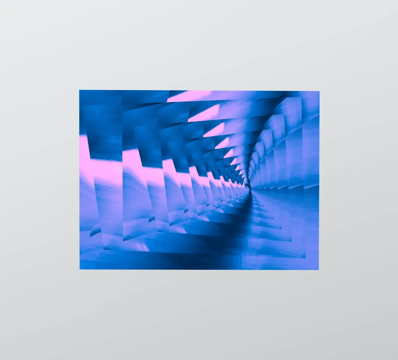 Abstract dynamisch gedraaid patroon in blauw en roze sticker van Something for you