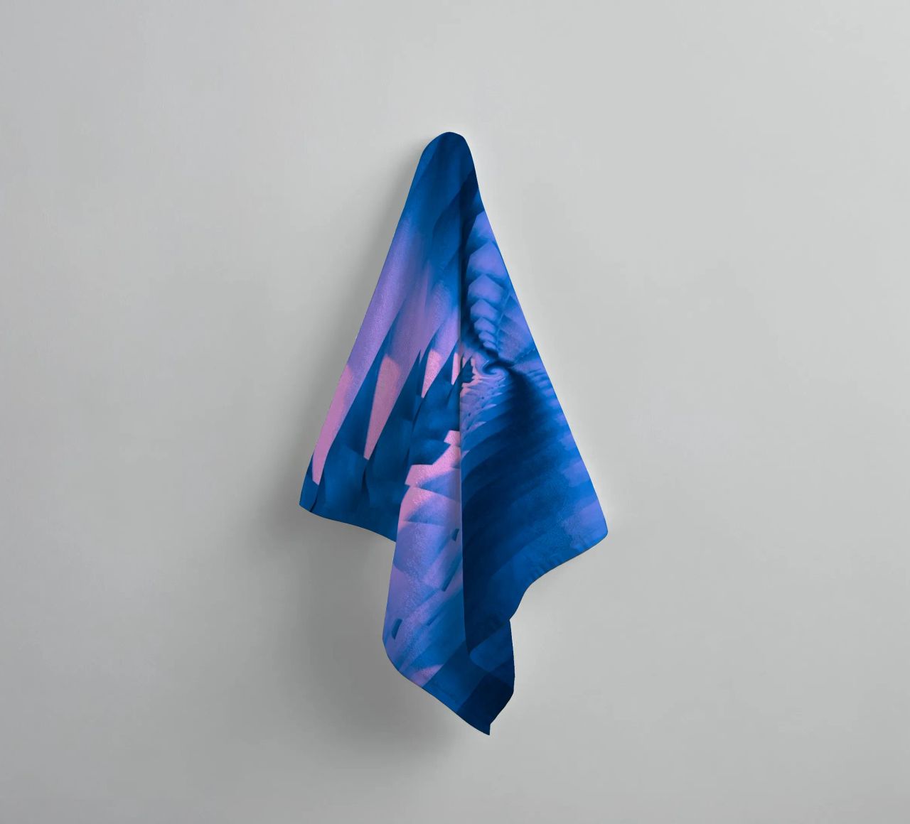 Abstract dynamic twisted pattern in blue and pink towel by Something for you