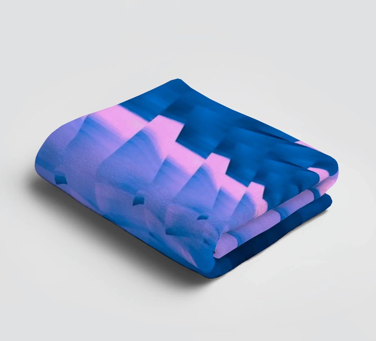 Abstract dynamic twisted pattern in blue and pink towel by Something for you