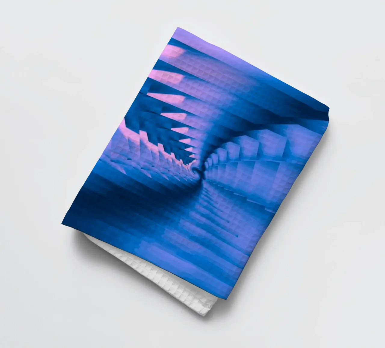 Abstract dynamic twisted pattern in blue and pink tea towel by Something for you