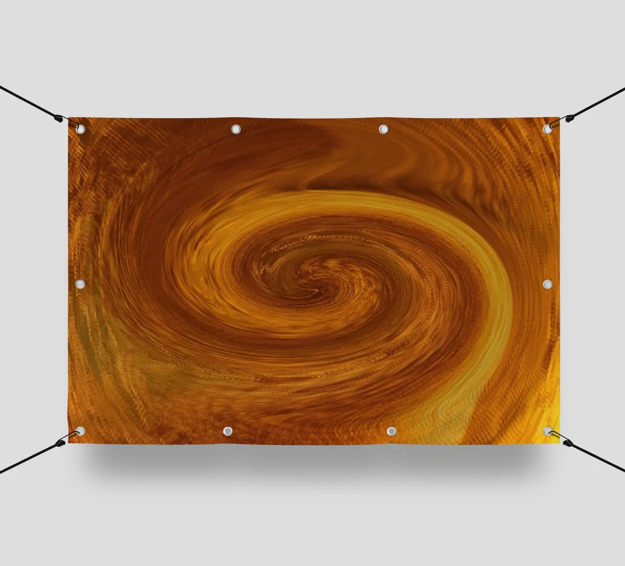 Motif dynamique abstrait torsadé en orange et marron bâche pvc de Something for you