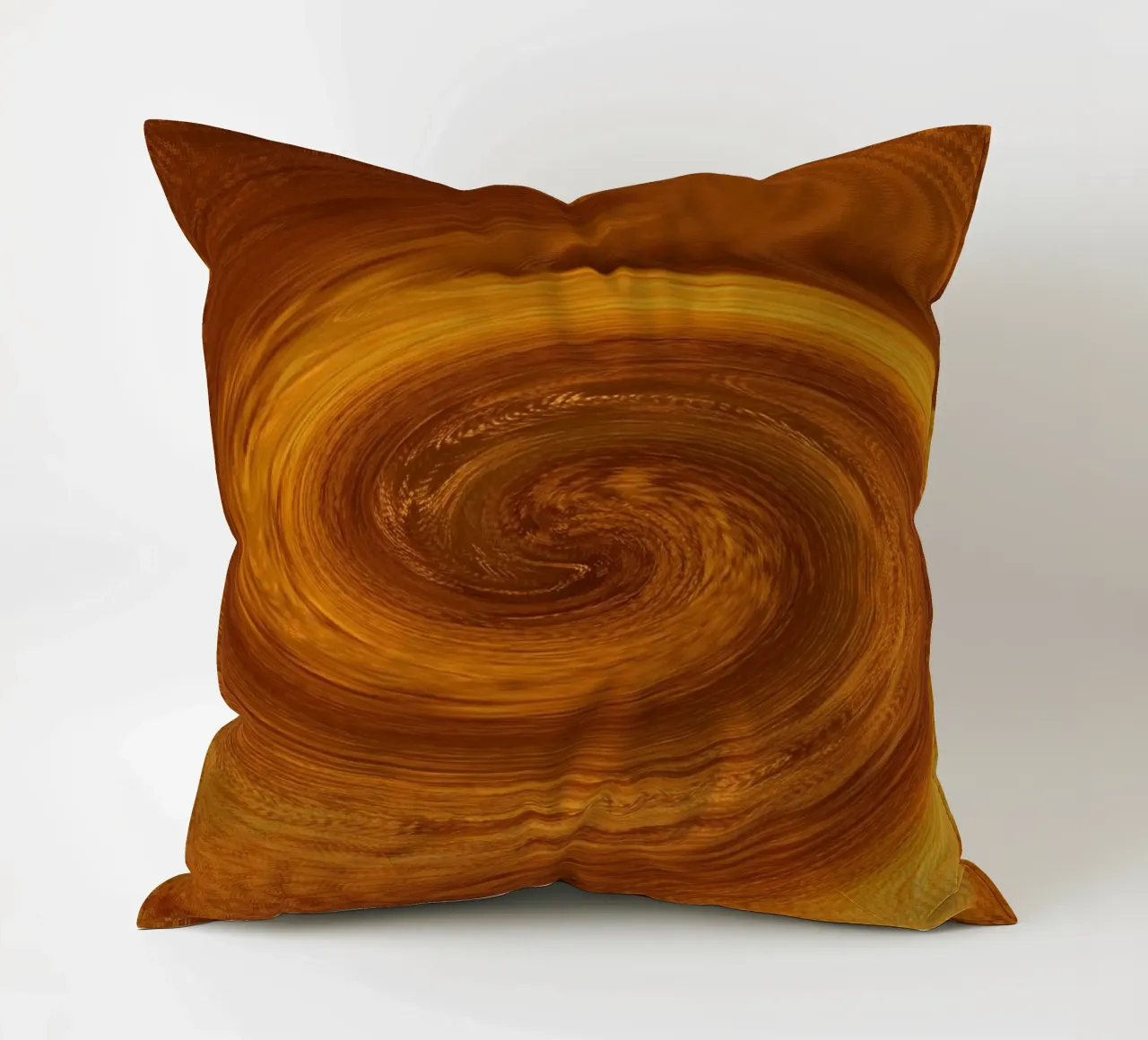 Motivo astratto dinamico a torsione in arancione e marrone cuscino da Something for you