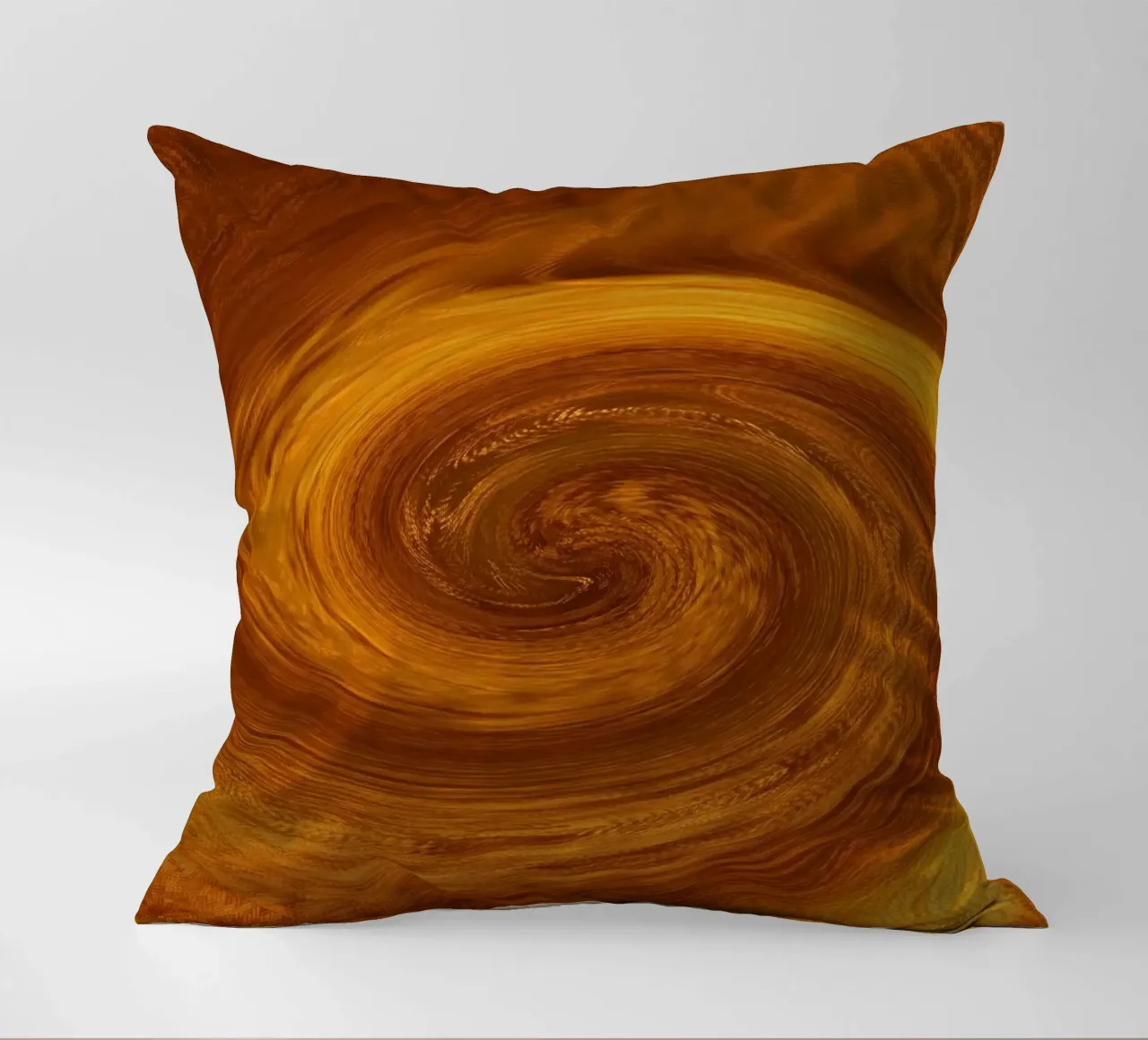 Motivo astratto dinamico a torsione in arancione e marrone cuscino da Something for you