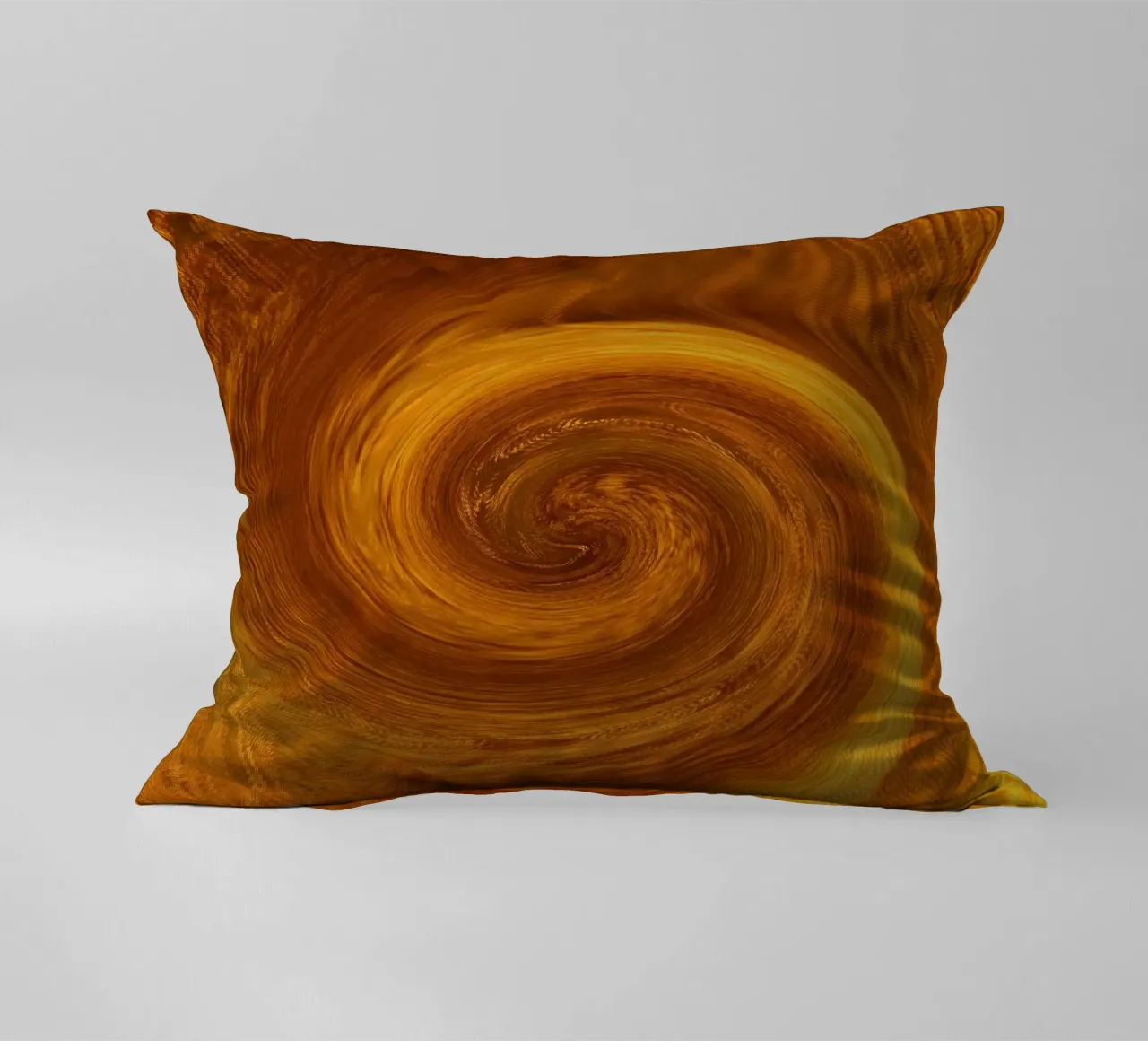 Motivo astratto dinamico a torsione in arancione e marrone cuscino da Something for you