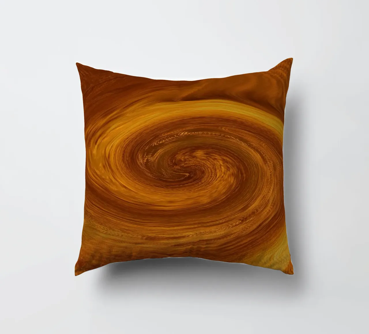 Motivo astratto dinamico a torsione in arancione e marrone cuscino da Something for you