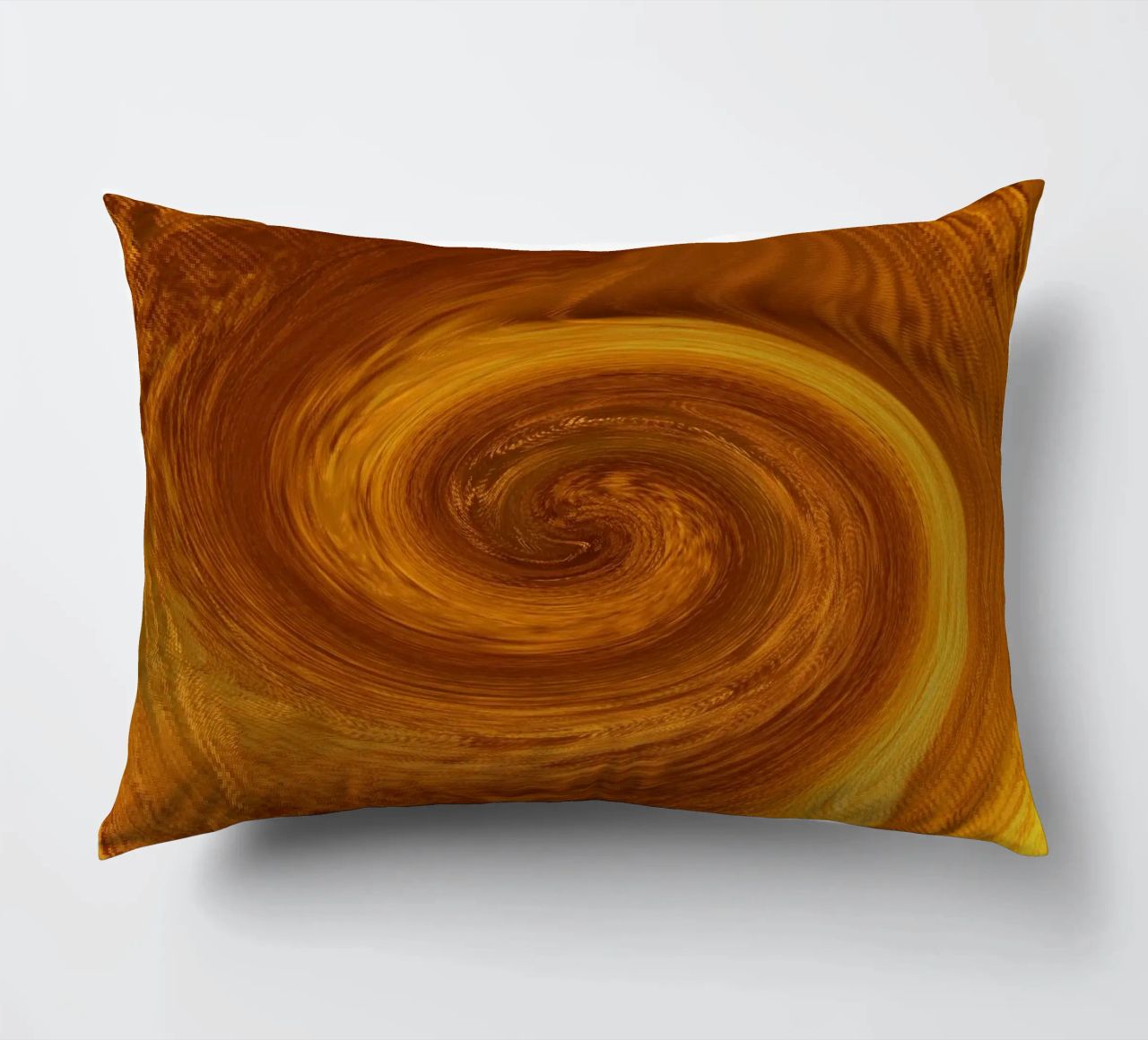 Abstract dynamic twisted pattern in orange and brown decorative cushion by Something for you