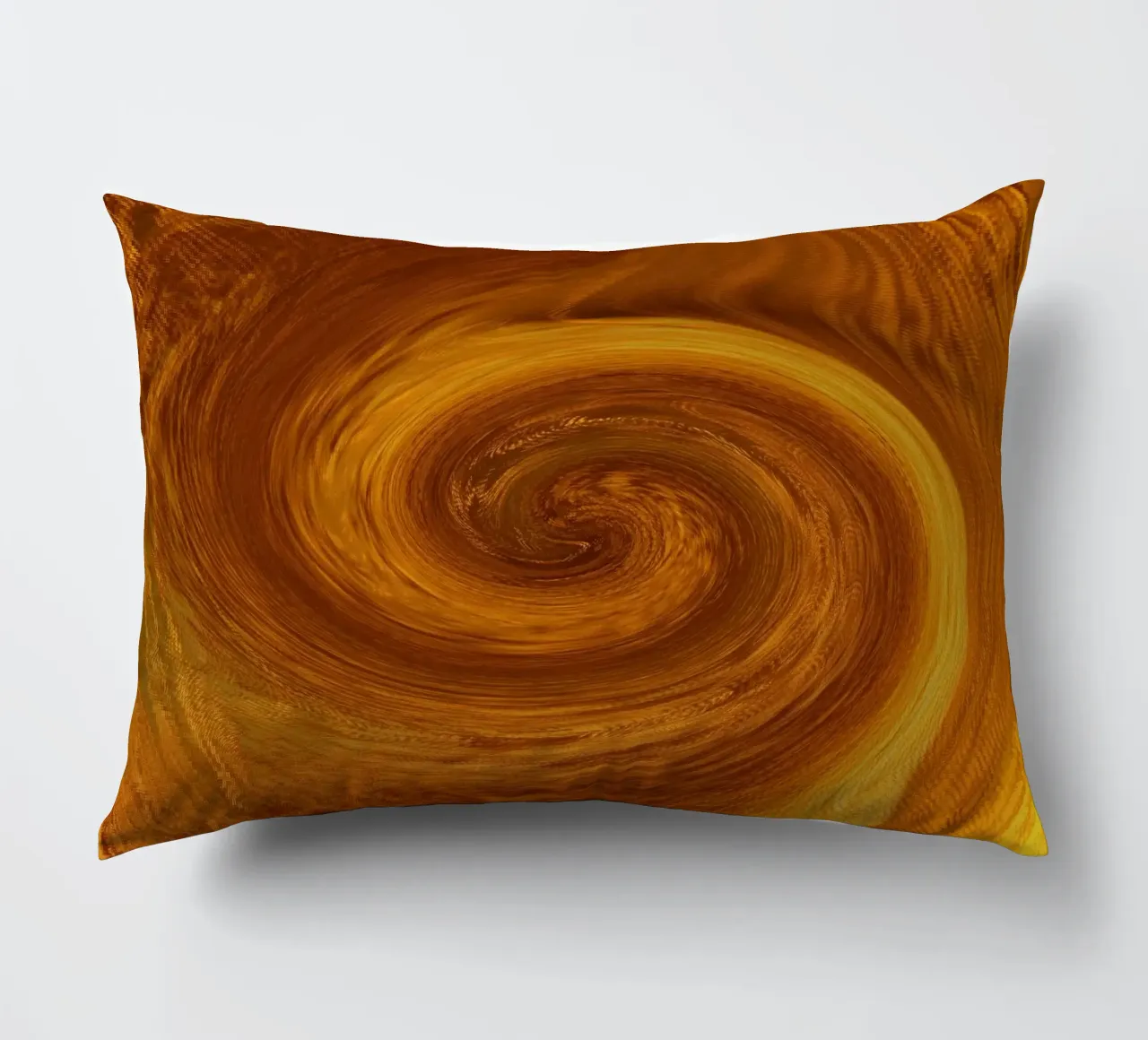 Motivo astratto dinamico a torsione in arancione e marrone cuscino da Something for you