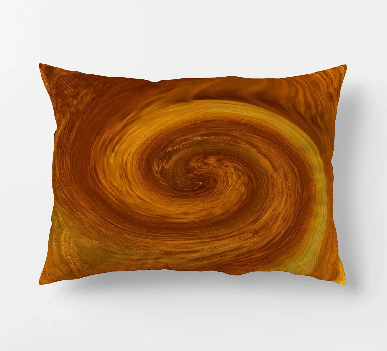 Abstract dynamic twisted pattern in orange and brown decorative cushion by Something for you