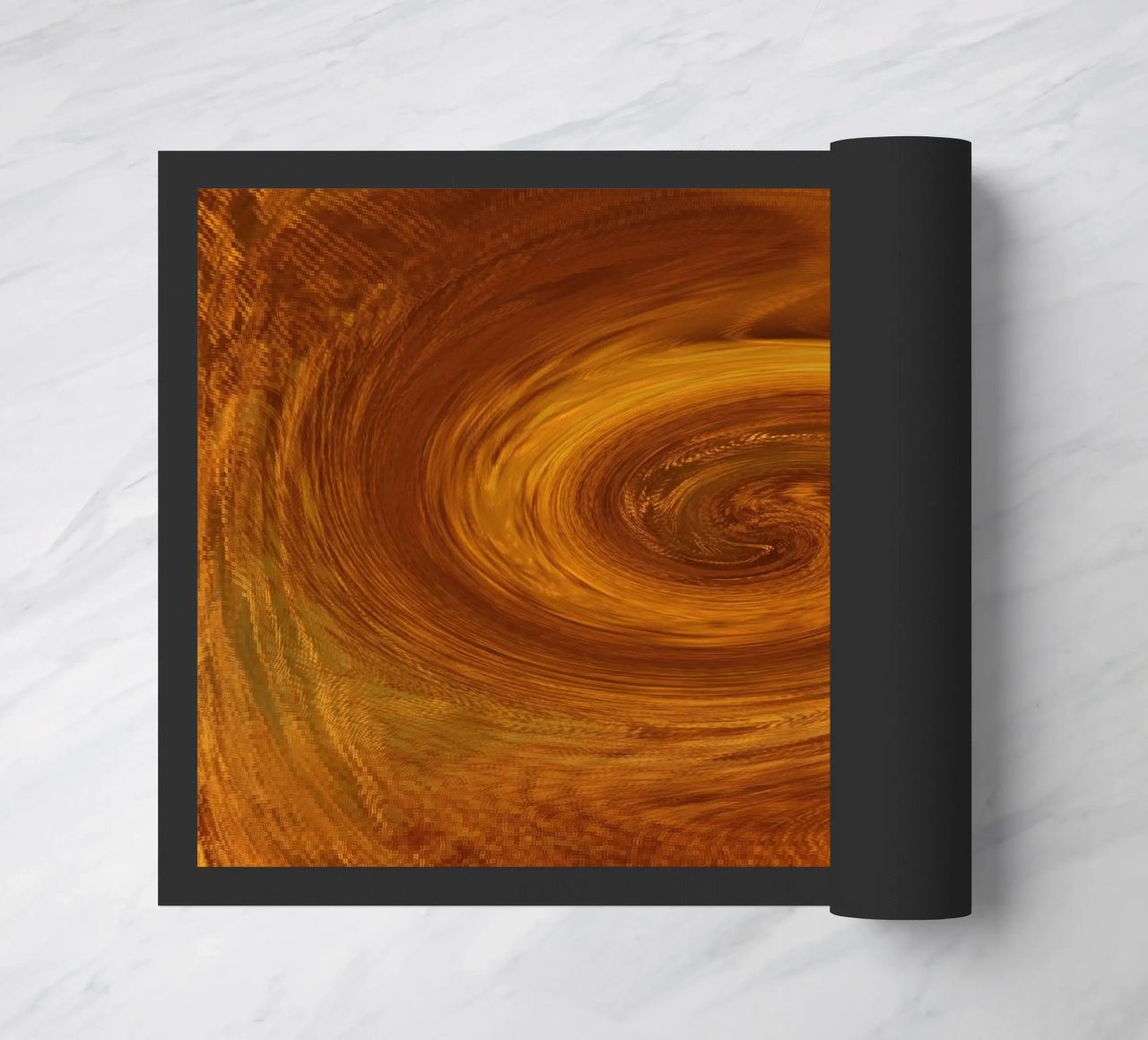 Abstract dynamic twisted pattern in orange and brown doormat by Something for you