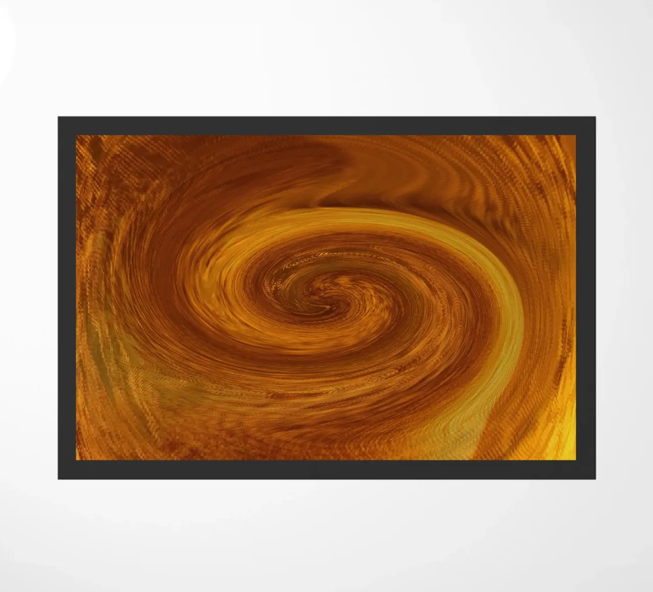Abstract dynamic twisted pattern in orange and brown doormat by Something for you