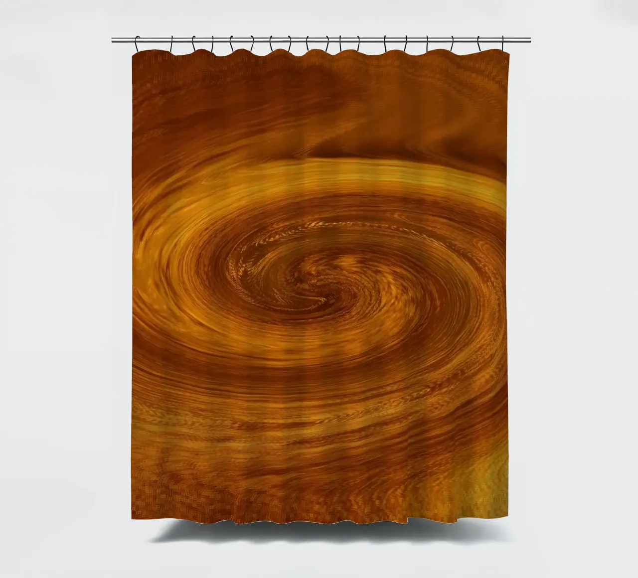 Abstract dynamic twisted pattern in orange and brown shower curtain by Something for you