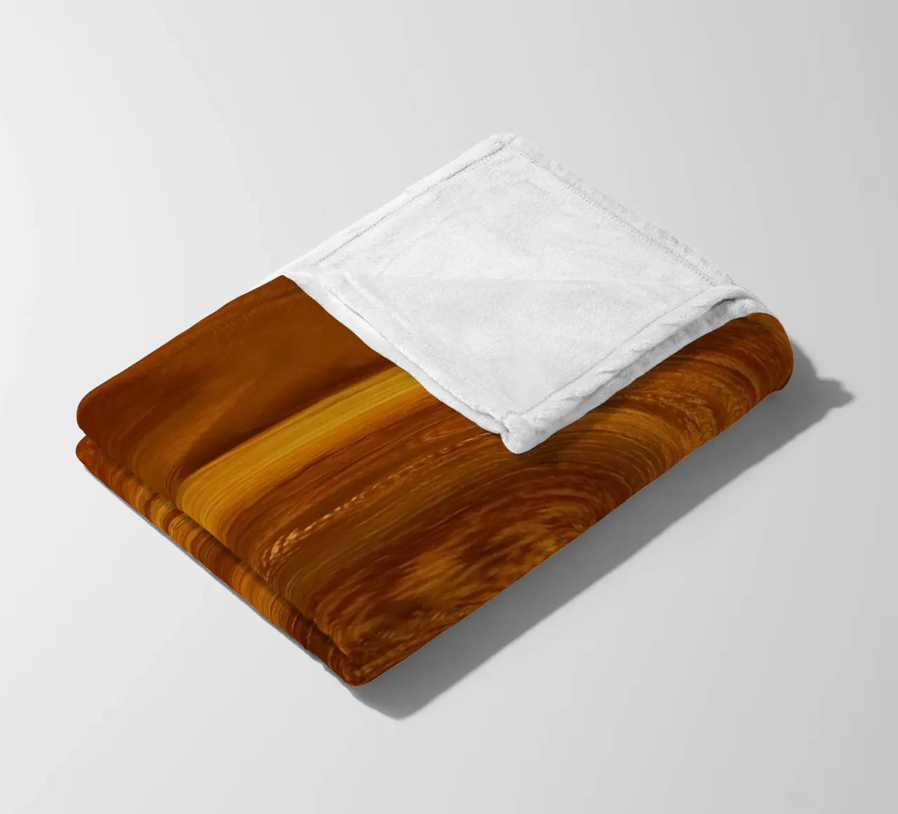 Abstract dynamic twisted pattern in orange and brown fleece blanket by Something for you