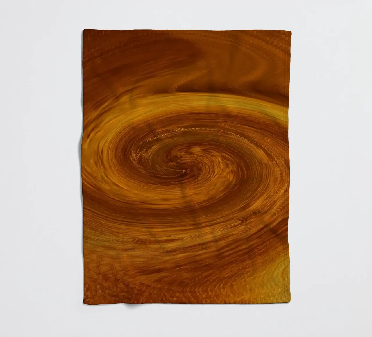 Abstract dynamic twisted pattern in orange and brown fleece blanket by Something for you
