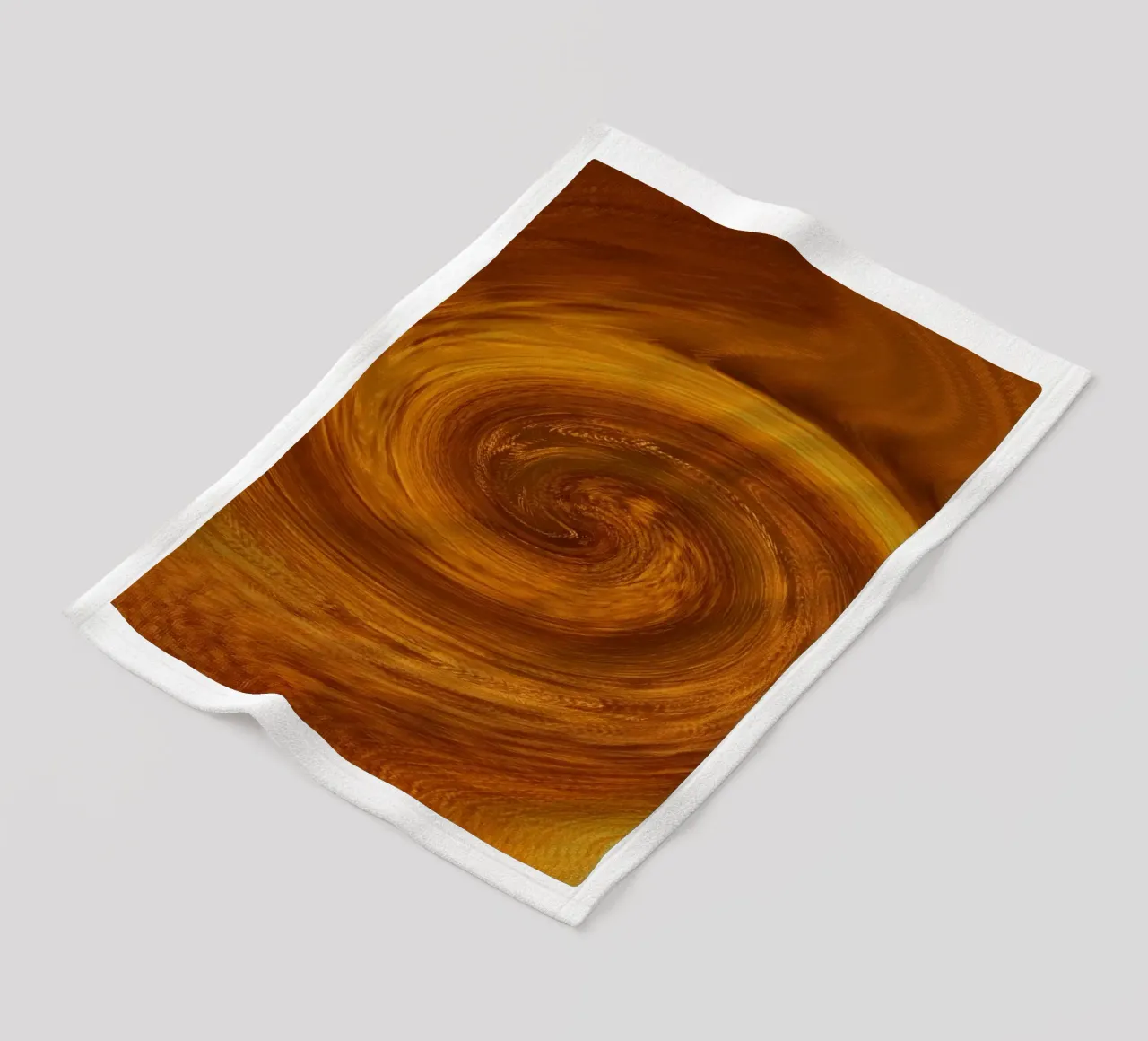 Abstract dynamic twisted pattern in orange and brown fleece blanket by Something for you
