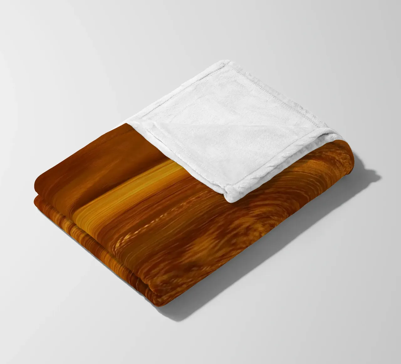 Abstract dynamic twisted pattern in orange and brown fleece blanket by Something for you