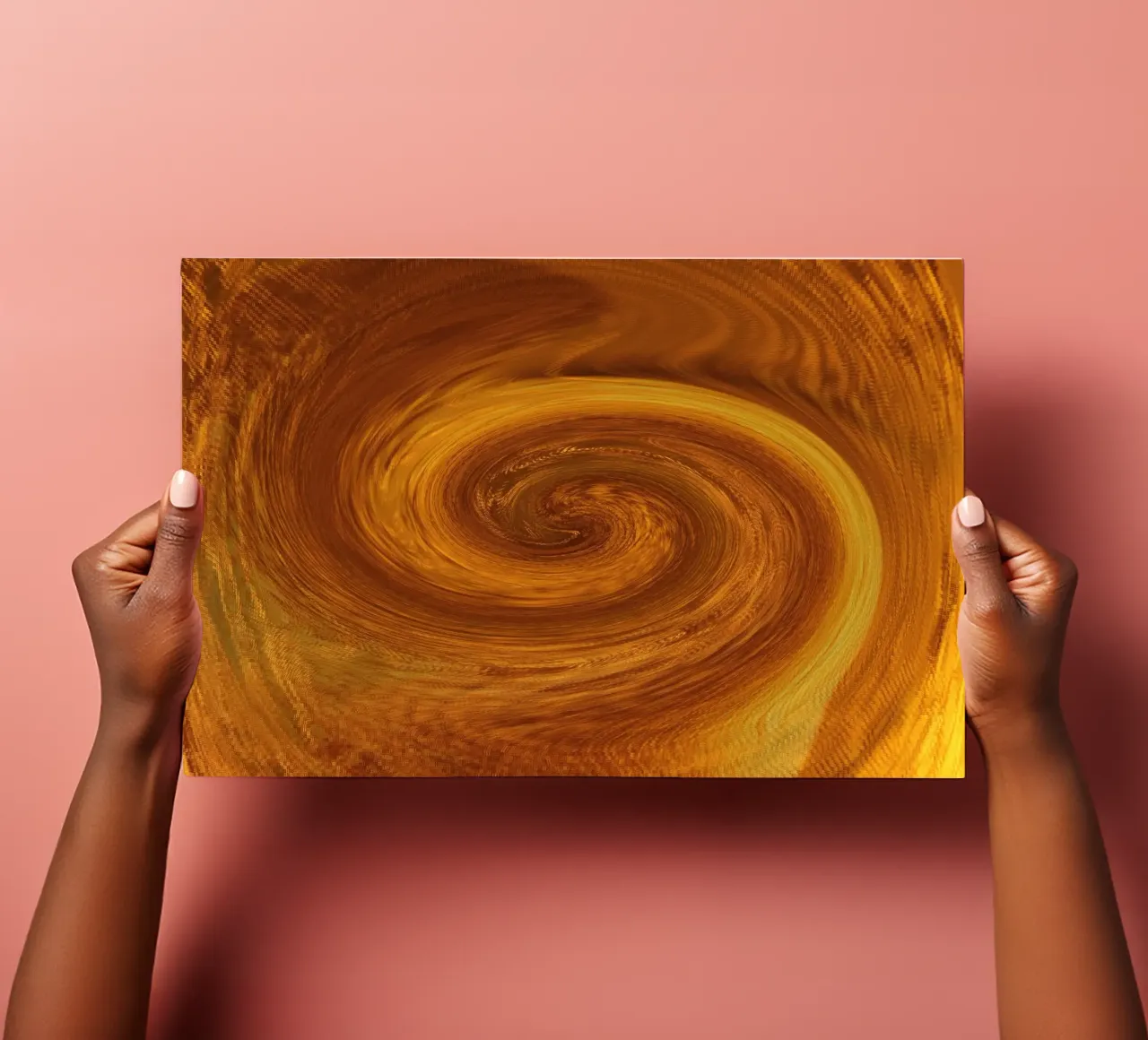 Motivo astratto dinamico a torsione in arancione e marrone foglio adesivo da Something for you