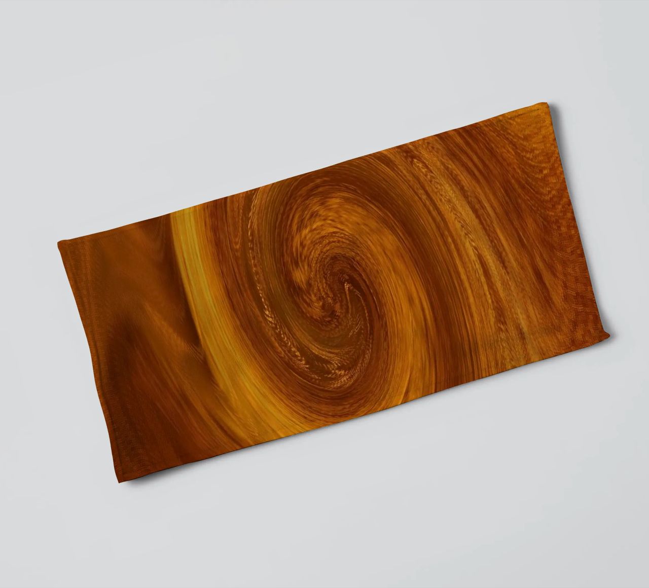 Abstract dynamic twisted pattern in orange and brown towel by Something for you