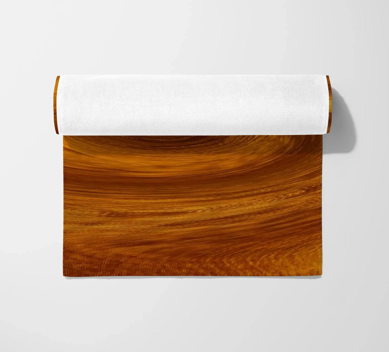 Abstract dynamic twisted pattern in orange and brown beach towel by Something for you