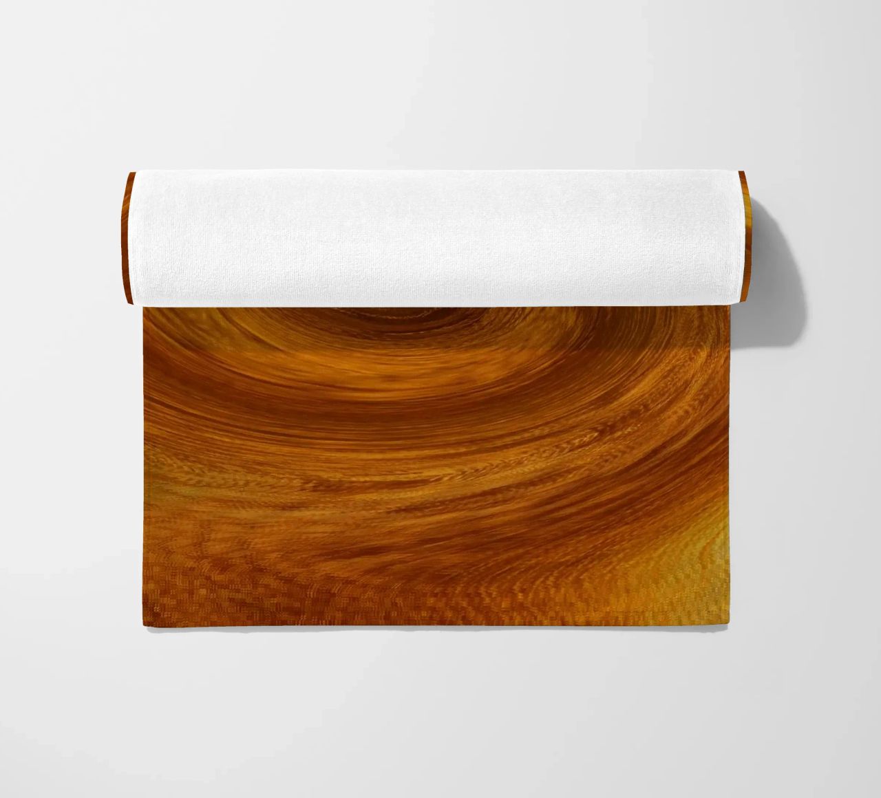Abstract dynamic twisted pattern in orange and brown beach towel by Something for you