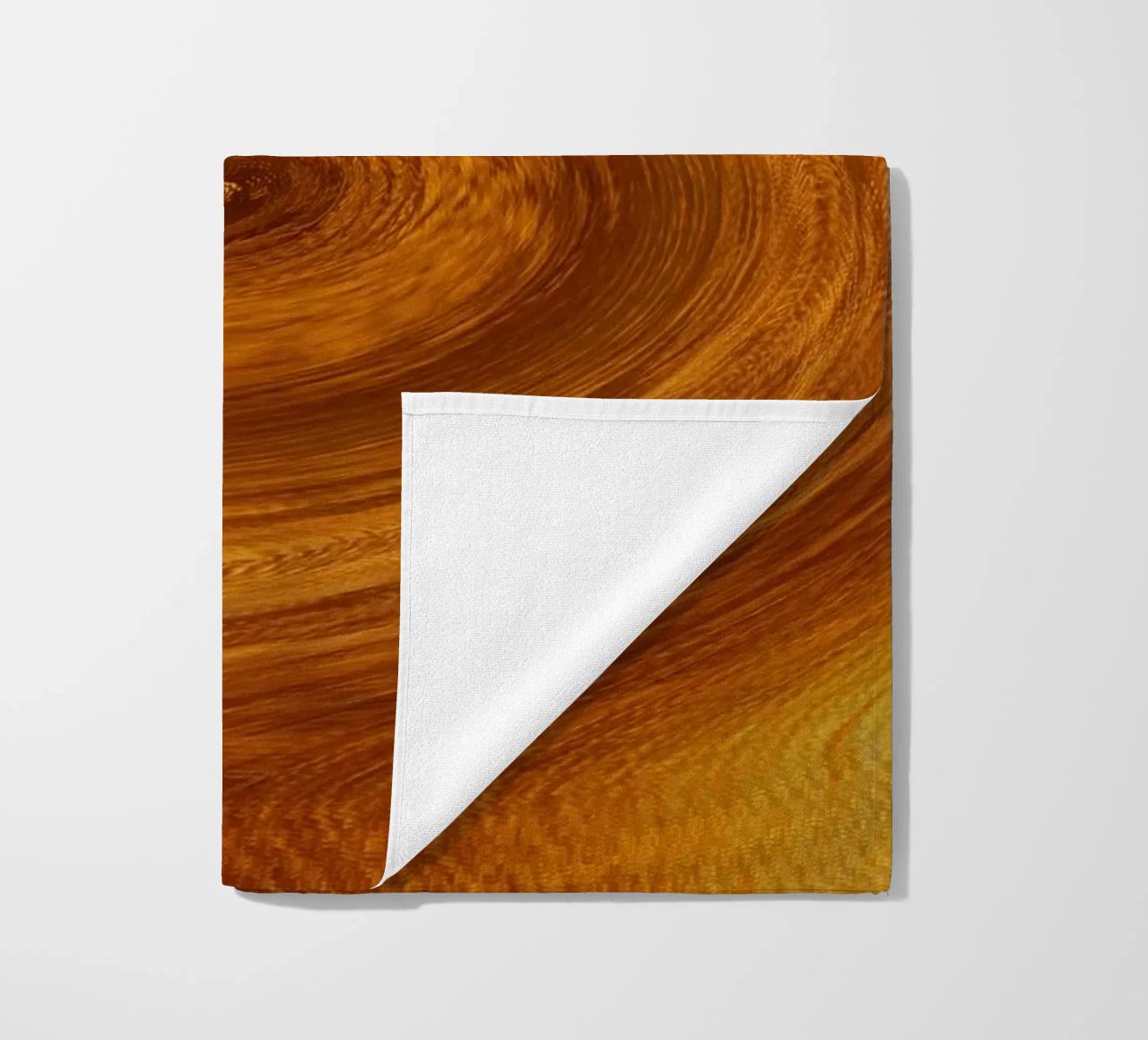 Abstract dynamic twisted pattern in orange and brown beach towel by Something for you