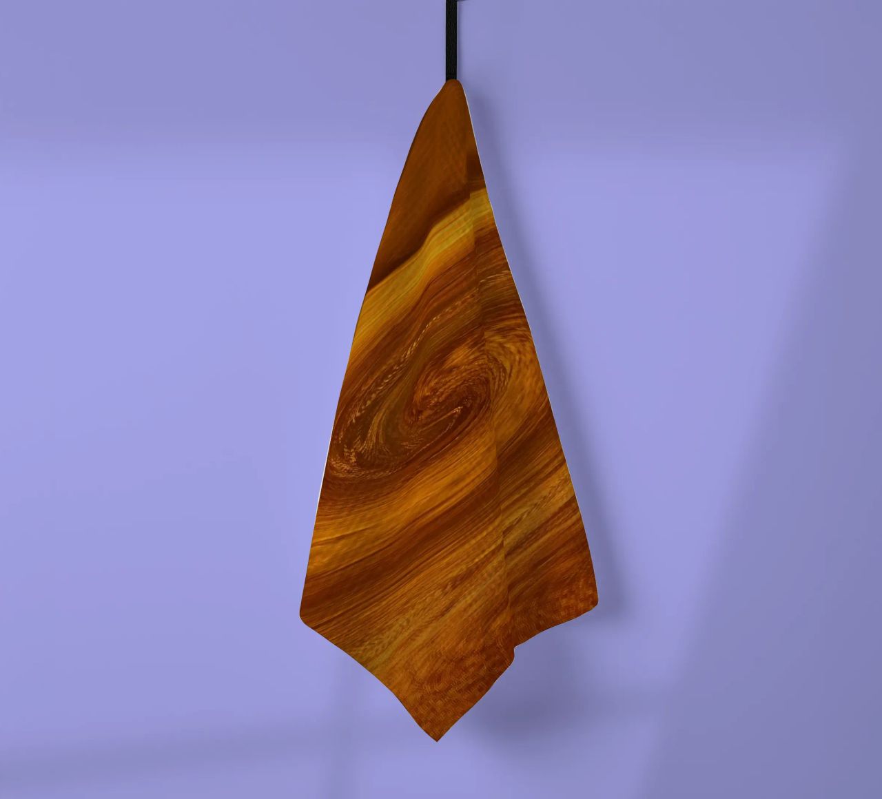 Abstract dynamic twisted pattern in orange and brown tea towel by Something for you