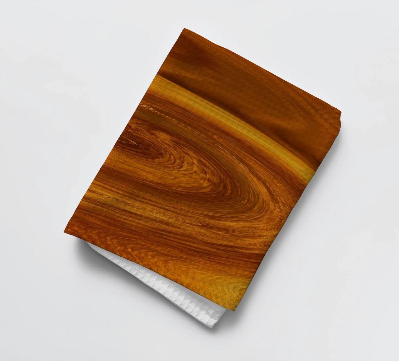 Abstract dynamic twisted pattern in orange and brown tea towel by Something for you