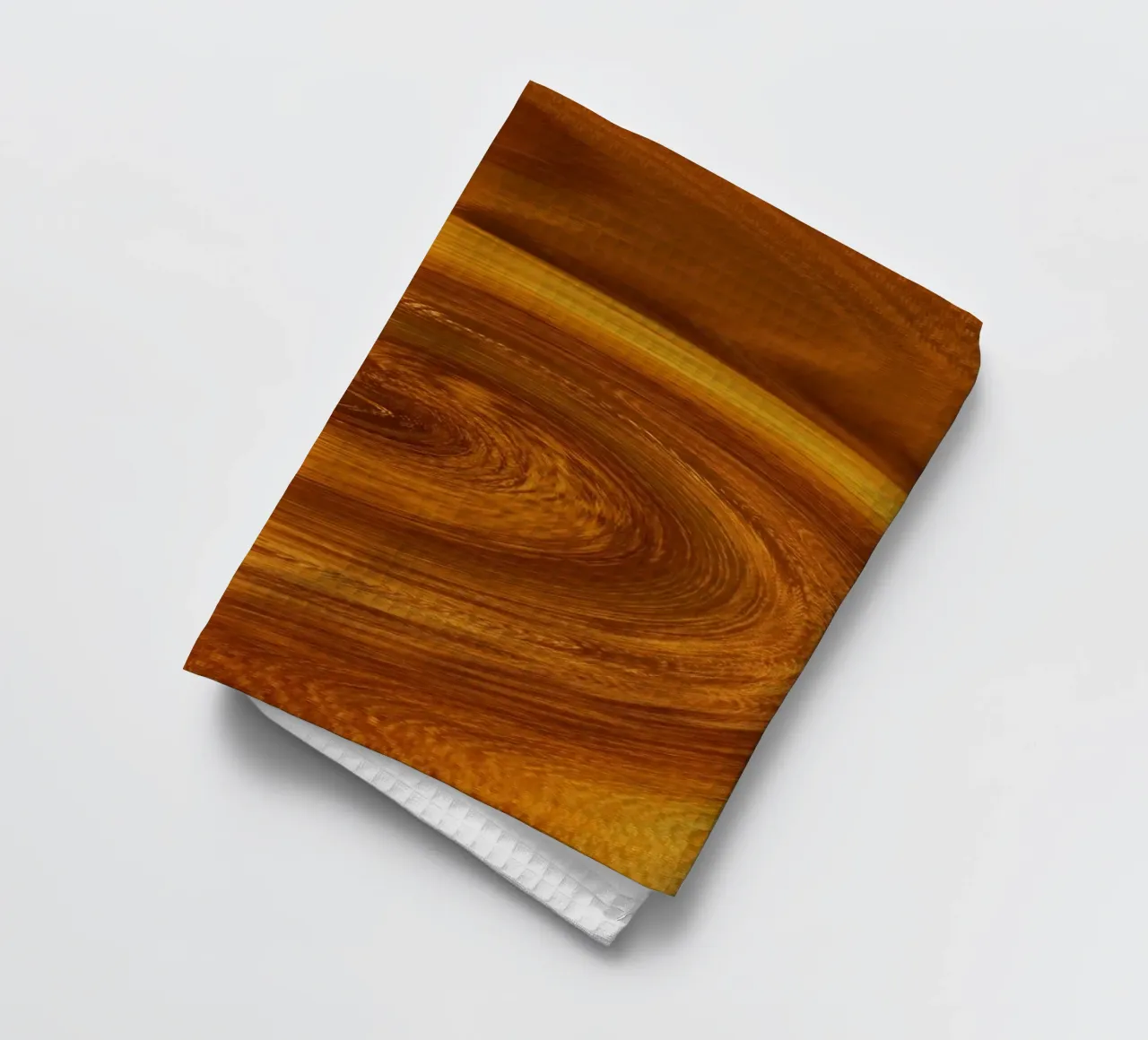 Abstract dynamic twisted pattern in orange and brown tea towel by Something for you