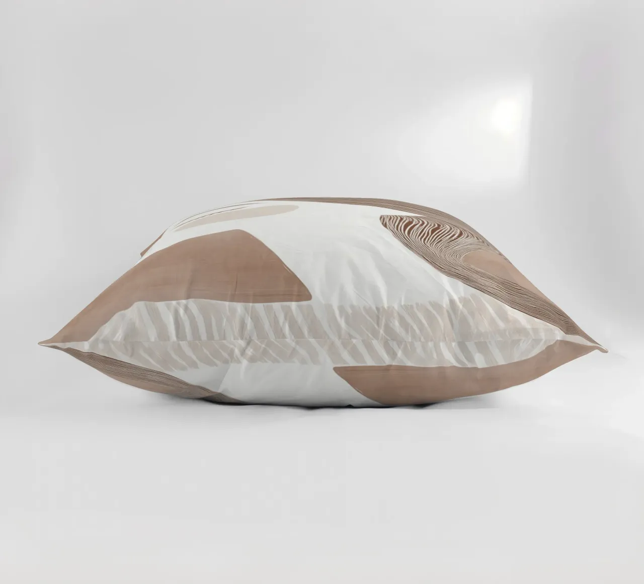 Portrait Coffee Latte Woman | Latte-coloured Line Art decorative cushion by Autofocus