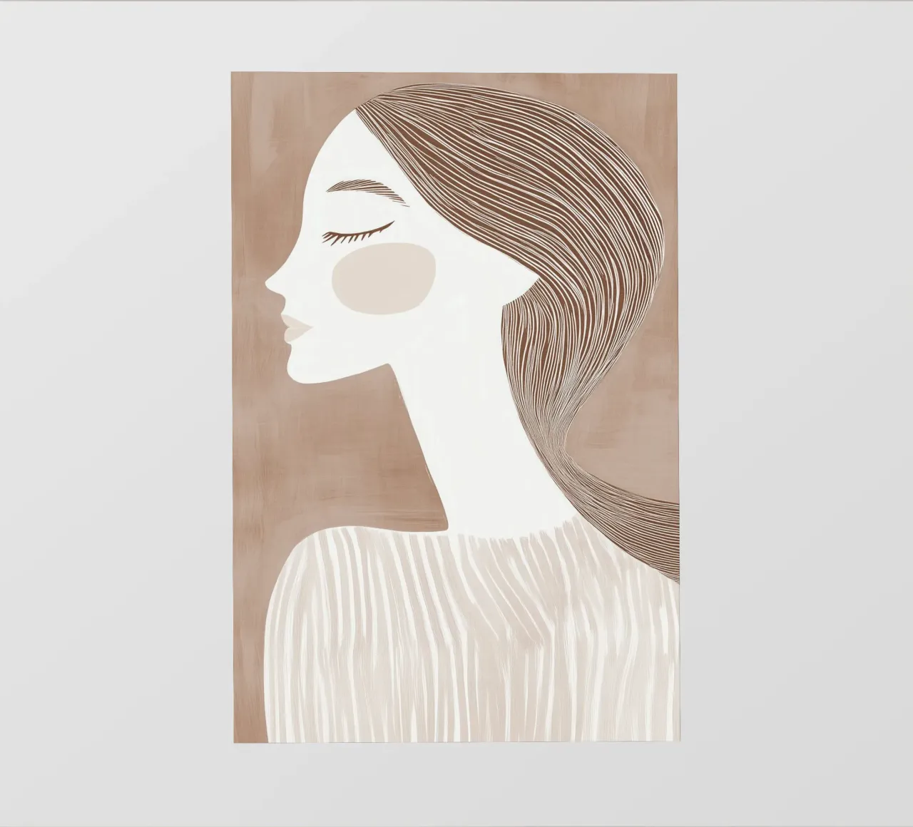 Retrato Café Latte Mujer | Arte Lineal color Latte lonas publicitarias de Autofocus