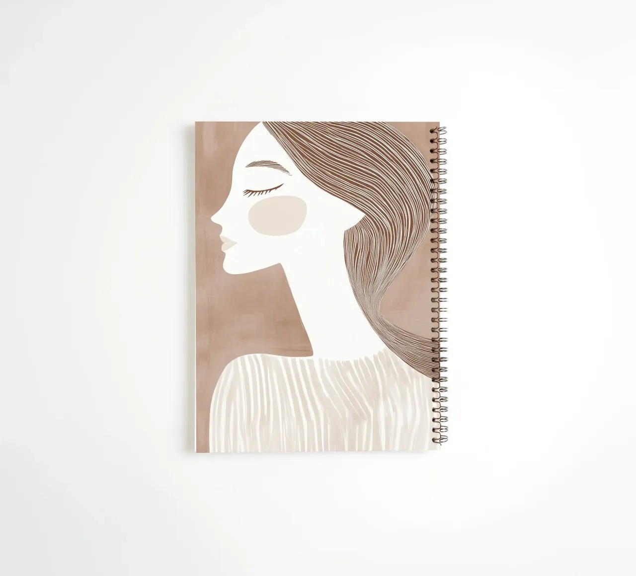 Ritratto Donna Caffè Latte | Line Art color latte diario ad anelli da Autofocus