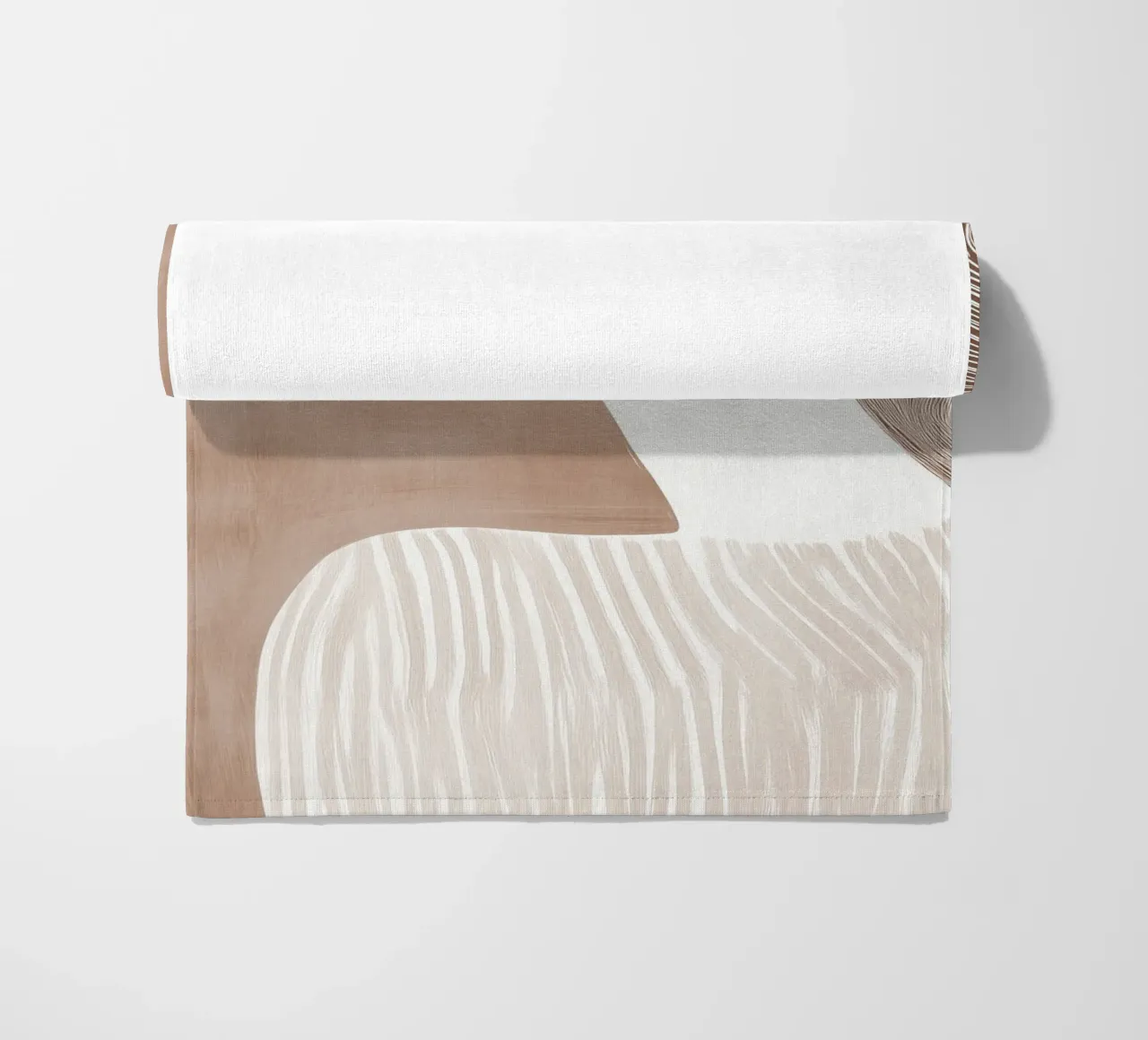 Portrait Coffee Latte Woman | Latte-coloured Line Art beach towel by Autofocus