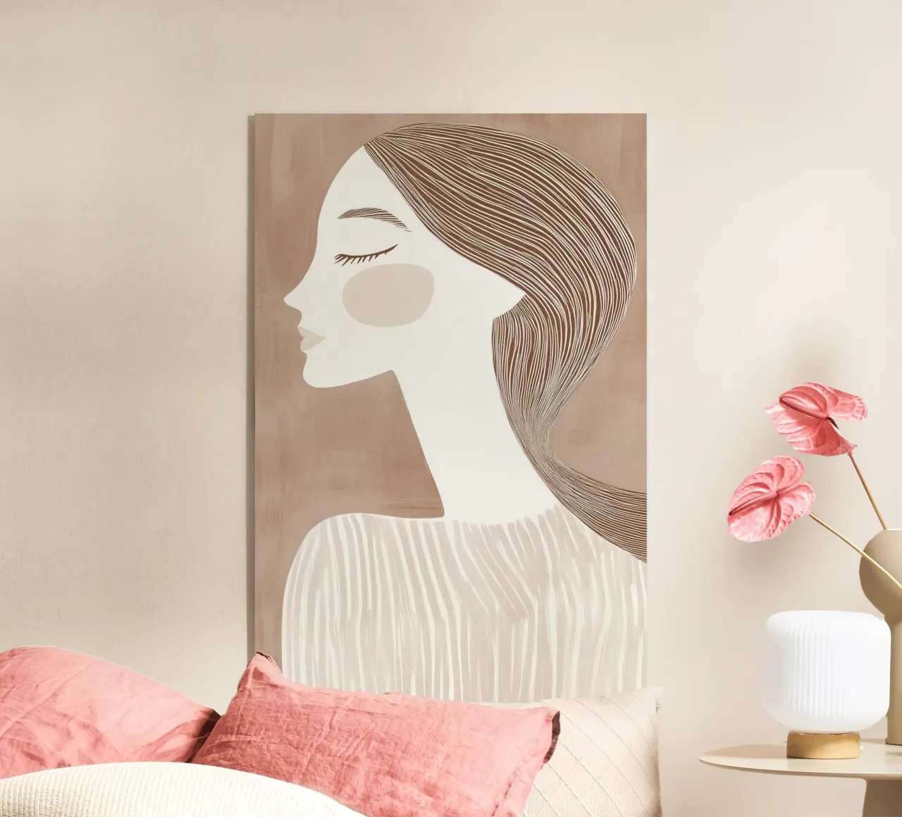 Ritratto Donna Caffè Latte | Line Art color latte plexiglass da Autofocus