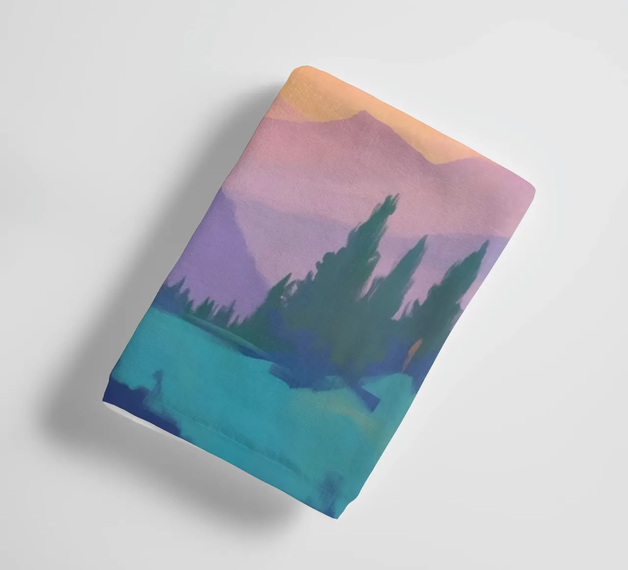 Berglandschap met pijnbomen badhanddoek van Melloi Art Print