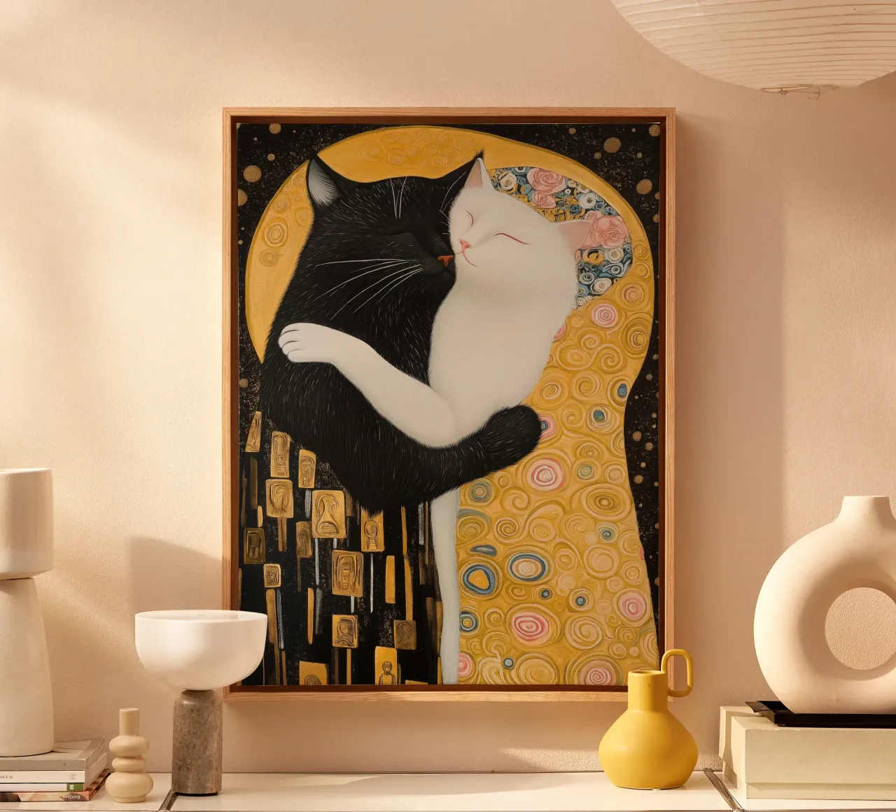 De Kitty-kus canvas met Baklijst van Art Center