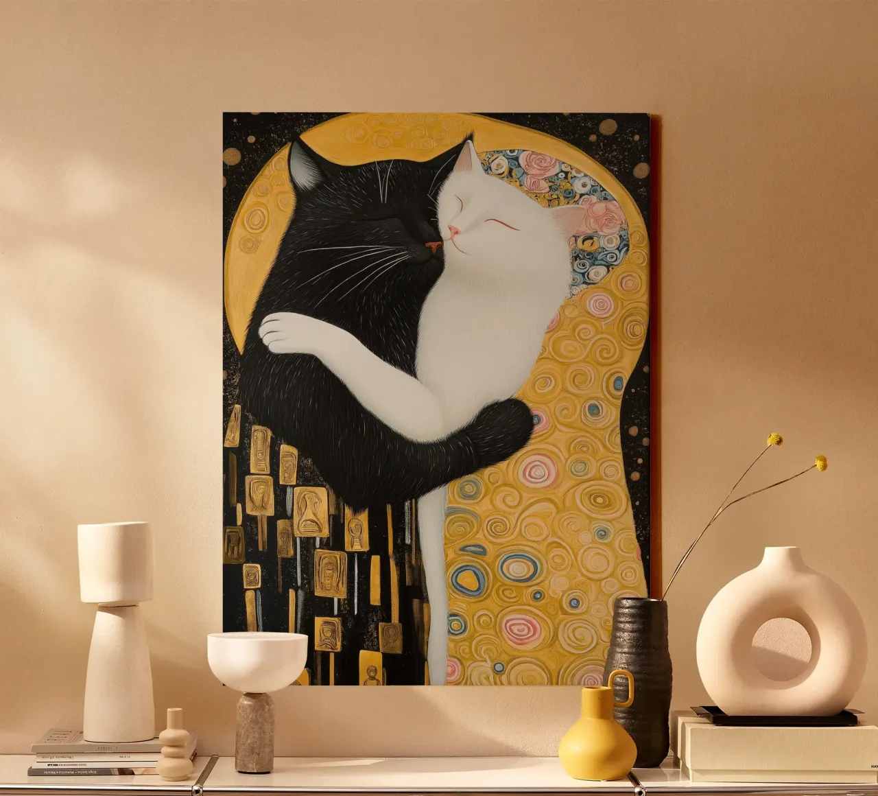 De Kitty-kus canvas met Baklijst van Art Center