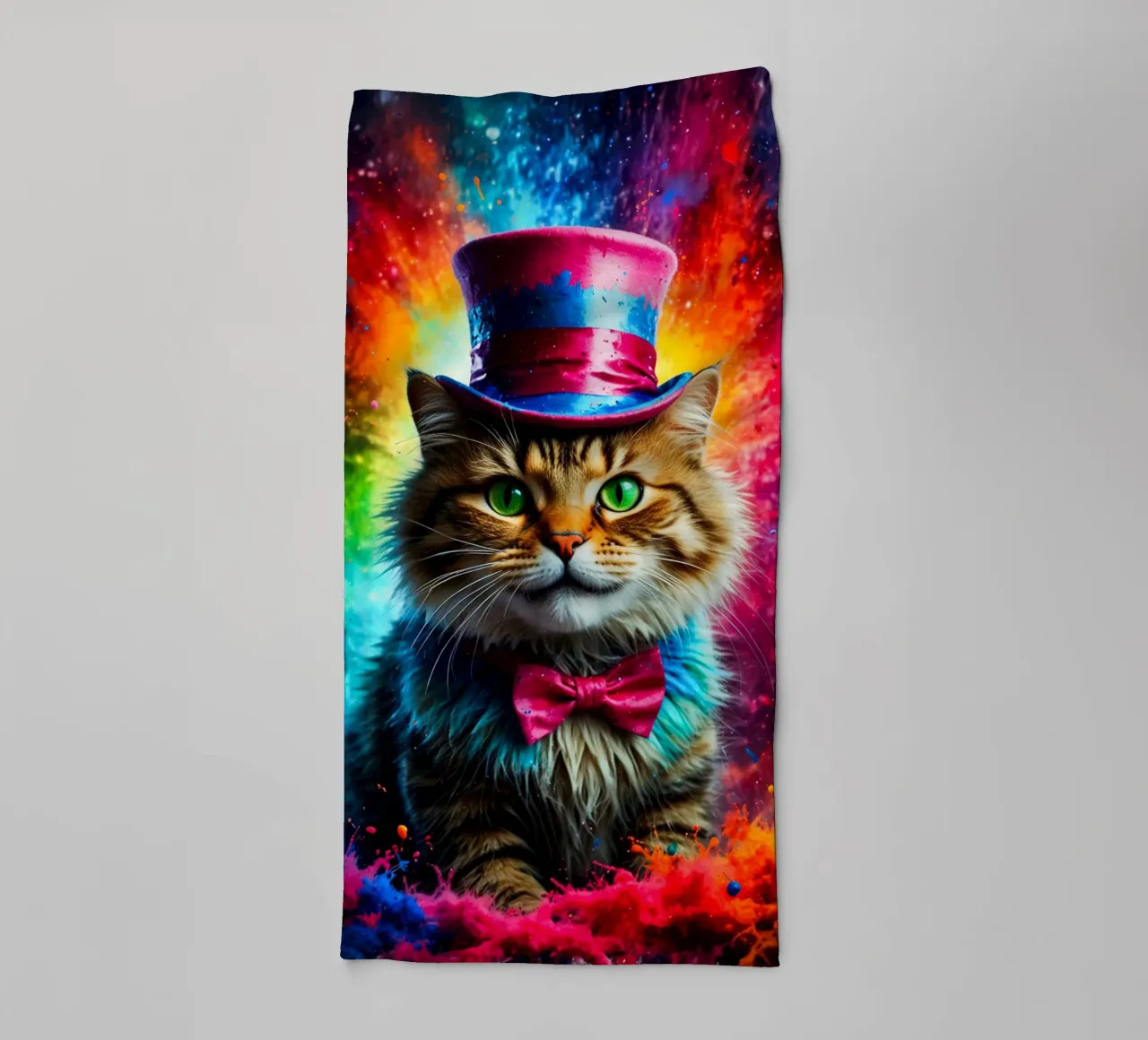 chat avec un chapeau serviette de bain de ArtDesign by KBK
