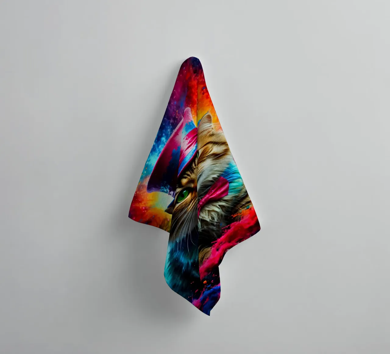 gatto con cappello asciugamano da bagno da ArtDesign by KBK