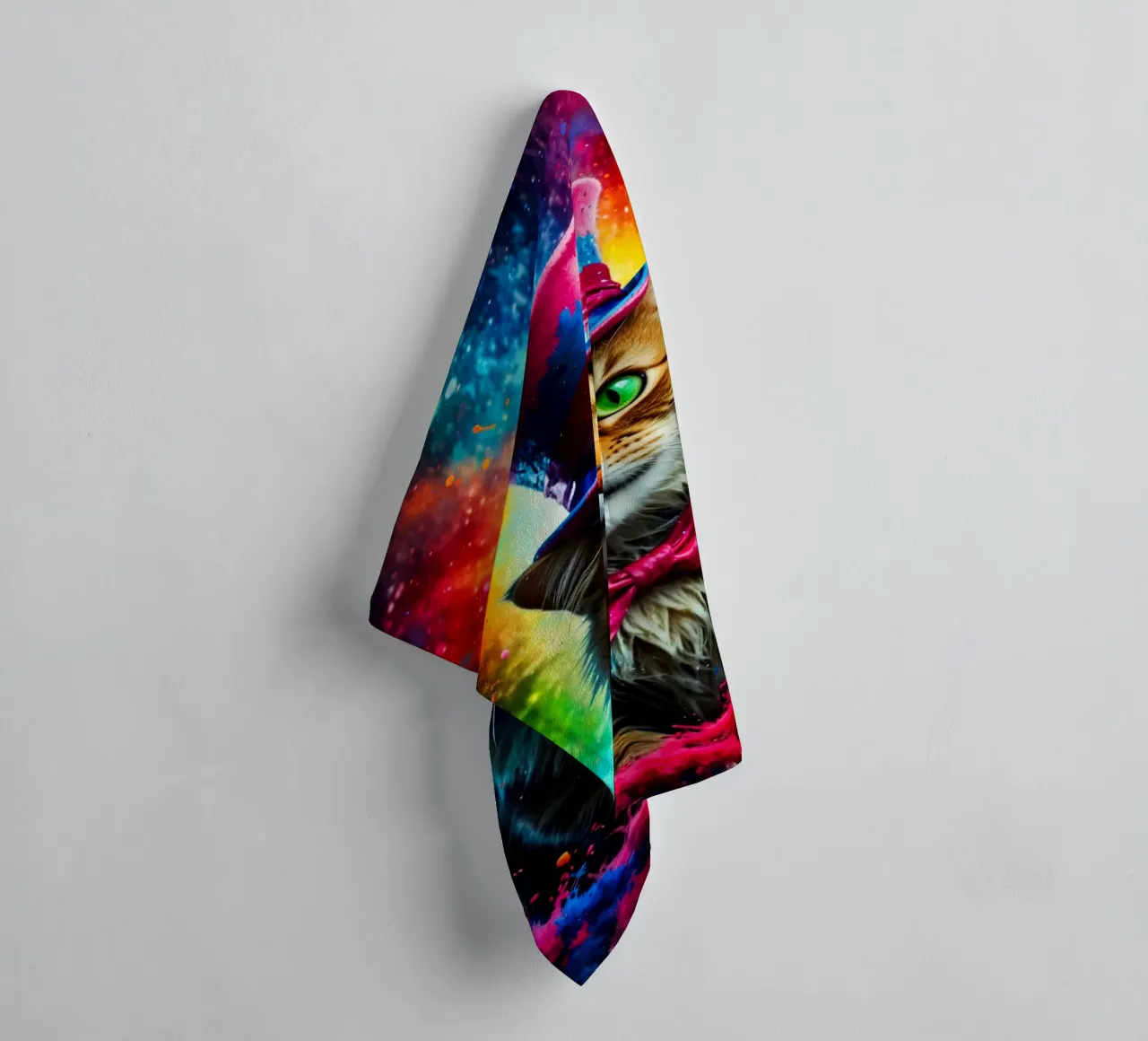 gatto con cappello asciugamano da bagno da ArtDesign by KBK