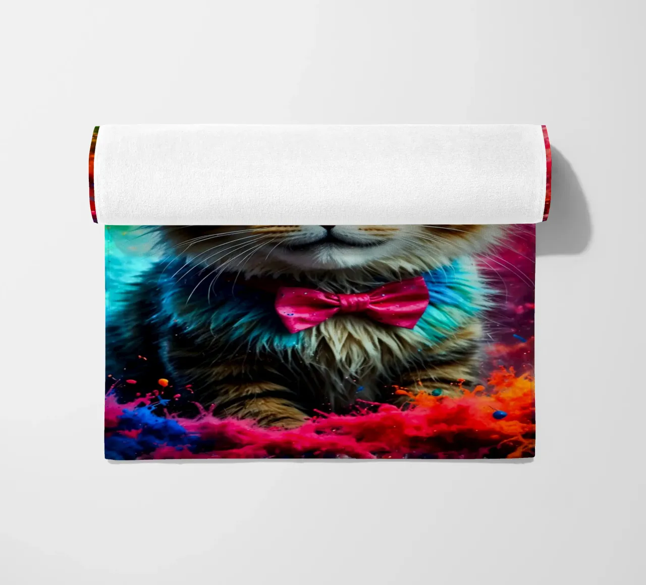 gatto con cappello telo mare da ArtDesign by KBK